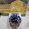 Rolaxs Montre de sport luxueuse 40 mm Rouge et bleu Gmt Double fuseau horaire Eta 2836 3186 Céramique Saphir Plongée Étanche 904l Montre automatique