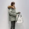 Womens Down Parkas 2024 Jacket with Faux Fur Collar Black White Women Winter Coat Solid Casual Oversized Padded Ladies 231018