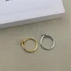 Hoop & Huggie Brand Korean Simple Fashion Style Accessories Knot Circle Finger Ring For Women Brass Plated 18K Gold High QualityHo279i