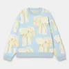 Women's Sweaters Unisex Bow Tie Print Sweater O-neck Long Sleeve Fashion 2023 Spring Women And Men Pullover Knitwear