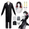 Anime Enmu Cosplay Dämon Slayer Enmu Cosplay Kostüm Kimetsu Keine Yaiba Schwarze Uniform Kleidung Perücke Anzug Halloween Party Kostümecosplay