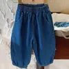 Jeans Frühling Kinder Jeans Mädchen Einfarbig Breite Bein Hosen Jungen Mode Lose Denim Hosen Kinder Casual Harem Hosen für 2-7Yrs 231019