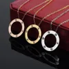 Designer luxe ketting ontwerpers sieraden goud zilver dubbele ring kerstcadeau cjeweler heren vrouw diamant liefde hanger necklac276a