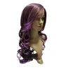 Perruque de Cosplay synthétique Body Wave en Fiber de couleur pourpre, perruque longue ondulée résistante à la chaleur pour femmes