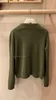 Women Sweters Winter Loro Piano Leisure Dark Green Lapel V-Neck Długie rękawowe swetry