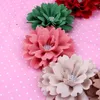 Decorative Flowers 5pcs 3.6" Artificial Headband Fabric Hair With Rhinestone Button Lace Trim Patch Applique Wedding