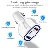 3 portar billaddare 7A 35W USB Snabbladdningstyp C Snabbladdning Auto Power Adapter för iPhone Android smarttelefon surfplatta LL