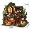 Accessoires de maison de poupée bricolage maisons de poupée en bois kits de construction miniatures avec meubles Magic Cottage Casa maison de poupée assemblée pour filles cadeaux d'anniversaire 231018