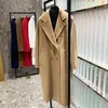 مزيج من الصوف النسائي 101801 MAX 90 ٪ 10 ٪ Cashmere Coat Medium Long Classic Double Row Button 231018