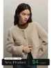 Womens Wool Blends Ziqiao Retro Merald Wind Doft Breeze Short Jacket For Women Winter Chic Design Löst blandning Lamb Top Coat Female 231018