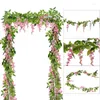 Decorative Flowers Wisteria Simulation Artificial Flower Rattan Winding Suspended Ceiling Indoor Wedding Decoration Strings Vine Plants