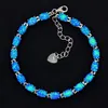 Bracelet opale de feu bleu, bijoux en argent Sterling 925 pour femmes, vente au détail, BNT17122901268u