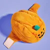 Cão vestuário chapéu de abóbora para halloween traje respirável gatos macio cosplay headdress vida diária pogal prop indoor