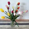 Fiori decorativi 2 pezzi 53 cm fiore artificiale 3 rebbi tulipano bouquet decorazione domestica composizione in seta matrimonio