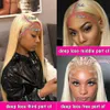 Synthetic Wigs Wiggogo Blonde Hd Lace Wig 13X6 Human Hair 613 Hd Lace Frontal Wig 13X4 Bone Straight Lace Front Wigs Human Hair Glueless Wigs Q231019