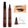 Ögonbrynsförstärkare 5 färger Mikroblading Eyebrow Pen Waterproof Liquid Eyebrow Pencil Långvarig ögonbryn Tatuering Pen 4 Oints Eyebrow Pen Cosmetics 231018