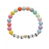 Strand 10pcs Pretty Beads Elastic Bracelet For Women Girls Big & Little Sister Fashion Jewelry - Bangle Birthday Christmas