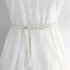 Belts Hook Pearls Belt Adjustable Acrylic Pearl Waist Strap Women Imitation Bead Thin Alloy Buckle Skinny Chain