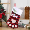 Décorations de Noël Chaussettes en os Plaid Décoration de vacances de dessin animé Matériaux de haute qualité Décoration de vacances pratique et mignonne Décoration de Noël unique x10