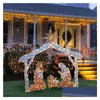 Décorations de Noël Tinsel Nativité Scène Chaud Blanc Cour Plan Peinture Pour Pâques Jardin Extérieur Accueil Événement Décoration Drop Deli Dh91L