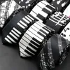 Neck Ties Classic Musical Notes Printed Tie Silky N Neckties Slim Smooth Piano Guitar Necktie Simple Elegant Trendy Unisex Gift 231019