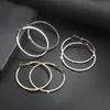 Boucles d'oreilles créoles Huggie avec strass, grand cercle, boucle Simple de couleur or pour femmes, 3117