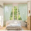 Curtain Japanese mint green curtains gauze simple style fresh artistic translucent shutter yarn living room bedroom custom curtain size 231019