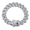 14mm 7 8 9 10 tum kubansk länkkedja armband Micro Pave Cubic Zircon Iced Out Hiphop smycken för Male210N