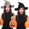 Halloween Toys Halloween Witch Design Halloween Party Hats Wool Solid Color Magical Costume Party Witch Hats Festival Party Cosplay Decoration 231019