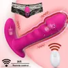 Vibratorer Stark dubbelmotor bärbar dildo -vibrator för kvinna fjärrkontroll G Spot Clitoris Stimulator Mute 10 Hastigheter Trosor vibrerande 231018