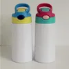 FedEx DIY Cup Sublimación 12oz Watter Botella de acero inoxidable Sippy Cup Tazas de paja Buena calidad para niños NFXJU