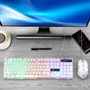 Combo tastiera e mouse PC da gioco cablato USB Arcobaleno colorato retroilluminato a LED e set kit per giocatori di home office 231019