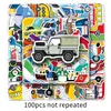 100 Uds. Pegatinas de grafiti de dibujos animados de transporte cuaderno de PVC tendencia decoración creativa impermeable