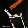 New DERUI Flint Lighter Windproof Business Gas Butane Inflated Lighter Jet Crisp PING Sound Pipe Cigar Torch Lighter Compact Men Cool Gift Gadgets