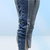 Women039s Jeans Patchwork Mulheres Empilhados Cintura Alta Bodycon Stretch Slip Hem Denim Boyfriend Calças Calças Inteiras Drop2103918