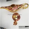 Doftlampor Fairy Tale Aladdin Magic Lamp Vintage Censer Creative Metal Aroma Burner MTI Color rökelsebrännare Nya anländer 35x12x18 DHK3S