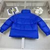 Piumini blu per bambini moda piumini blu di lusso firmati piumini d'oca bianchi che riempiono giacche ultra leggere per vestiti invernali antivento per bambine