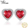 JPalace Heart Created Ruby Stud Earrings 925 Sterling Silver Earrings For Women Gemstones Korean Earings Fashion Jewelry 200923210B