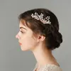 Mode Haarkam Bruid Tiara Gouden Blad Parel Haarspeld Clips Voor Vrouwen Luxe Marrige Kroon Bruiloft Haaraccessoires Sieraden