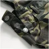 Heren Jeans Grote Zak Camouflage Gedrukt Denim Bib Overalls Jumpsuits Militair Legergroen Werkkleding Eralls Mode Casual Dr