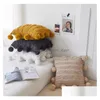 Kussen/decoratief kussen Zetel Bloemen Kwastjes Er Met Pompom Geel Grijs Wit Decoratief Kussen Ers Home Decor Sierkussensloop 45 Dhail