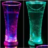 Copos de vinho 500ml LED brilhando ilumina acima copos cerveja uísque vidro lento piscando cor mudando copo caneca para decoração de festa de casamento dro dhj5t