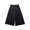 Damesbroek effen kleur, slank en stijlvol Jing Spinning Wool geplooid ontwerp hoge taille rok voor dames