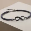 Pulseras de encanto de lujo plateado cristal infinito pulsera para mujeres Rhinestone Elk joyería romántica parejas amantes regalo