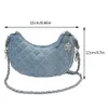 Sacs de soirée Denim Tissus Chaîne Sacs à bandoulière Mode Diffusion Couture Petit Sac Croissant De Luxe Sous Les Bras Fourre-Tout Sac À Main 231019