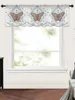 Curtain Lines Butterflies Stars Diamonds Leaves Small Window Valance Sheer Short Bedroom Home Decor Voile Drapes