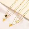 Ontwerper hanger kettingen choker merk roestvrijstalen hangers goud vergulde brief voor vrouwen bruiloft sieraden