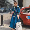 Vestes pour femmes Printemps Automne Coupe-vent Coréen Lâche Double Boutonnage À Manches Longues Hit Couleurs Couture Mode Trench Coat 231018