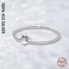 Charme pulseiras caber original real 925 prata esterlina pan momentos ponto mordendo fecho pulseira para mulheres moda luxo diy bracelet3462