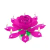 Autres fournitures de fête d'événement Fournitures de fête d'anniversaire musicale Décoration de gâteau Décoration Magic Lotus Flower Bougies Blossom Rotating Drop Livrer DHDFI